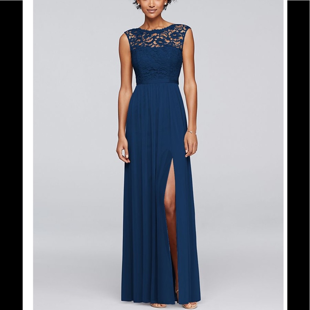 Pretty David’s Bridal Lace Bodice Bridesmaid Dress